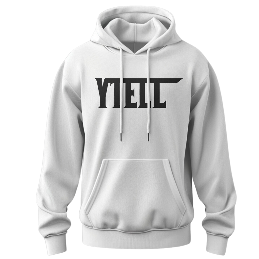 YTELL™ Black and White Logo Hoodie