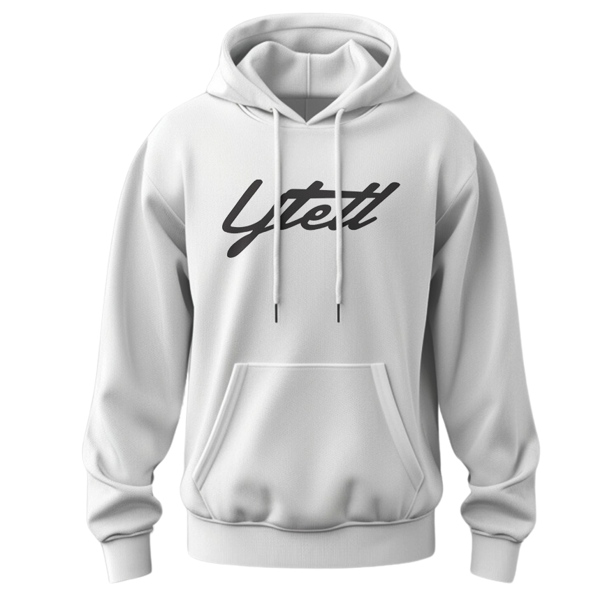 YTELL™ Hoodies - Black, White Script Ytell