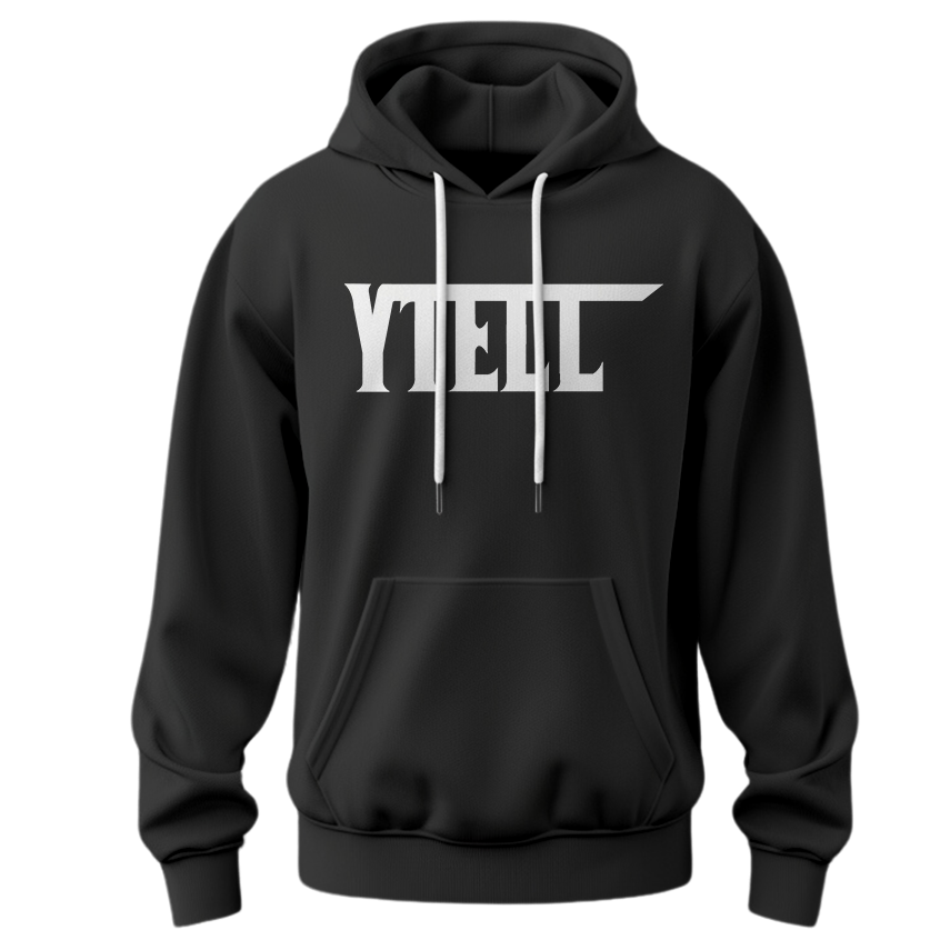 YTELL™ Black and White Logo Hoodie