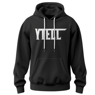 YTELL™ Black and White Logo Hoodie