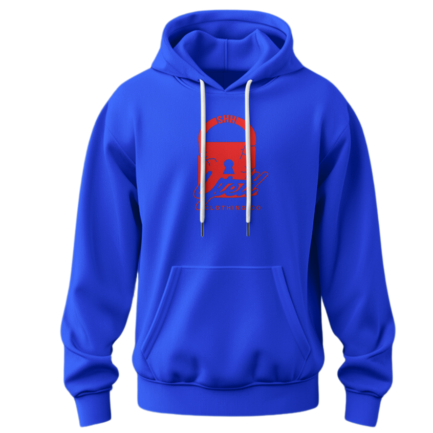 YTELL™ 
Orange Hoodie Blue Logo