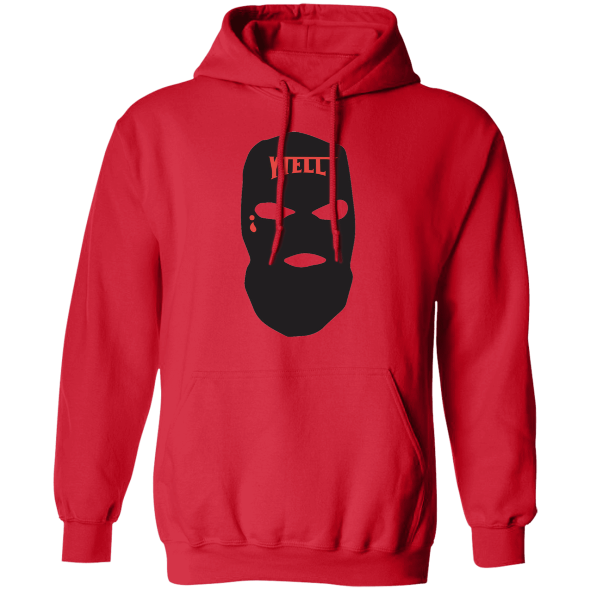 YTell Red Hoodie Face mask  Logo